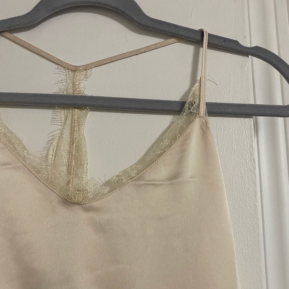 Rachel Zoe Beige Satin Camisole with Lace Trim and Racerback Size XS - Picture 2 of 9
